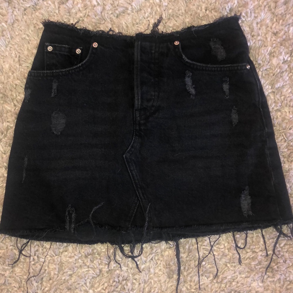 Urban Outfitters Black Distressed Mini Skirt